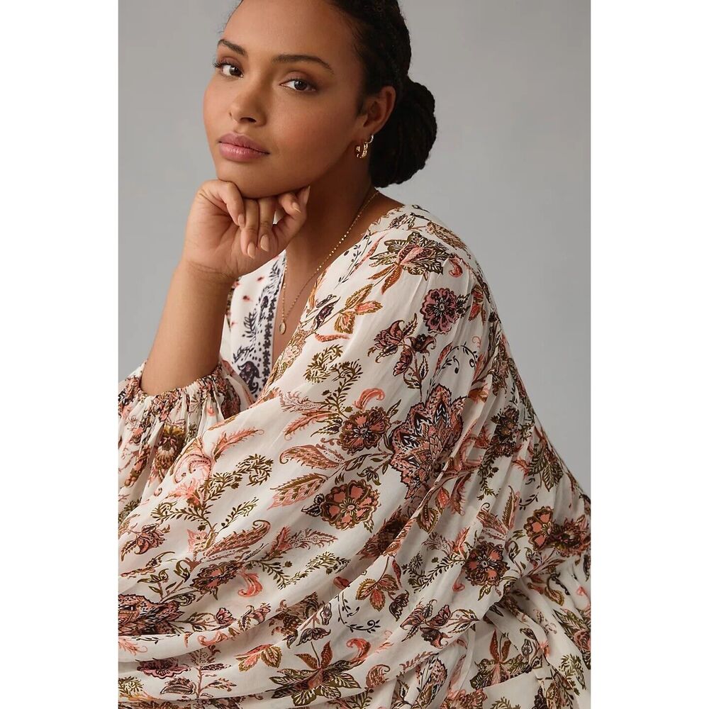 Anthropologie V-Neck Long-Sleeve Maxi Dress - Picture 7 of 14